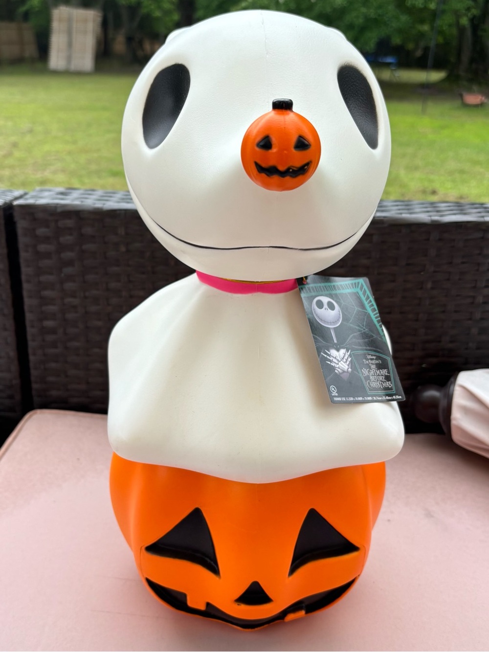 Disney Nightmare Before Christmas Zero Pumpkin Blow Mold Lighted Halloween 18”